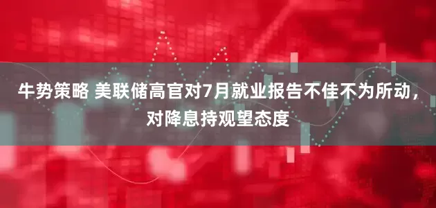 牛势策略 美联储高官对7月就业报告不佳不为所动，对降息持观望态度